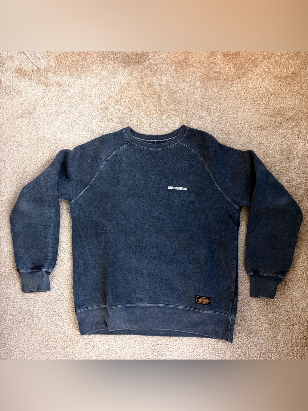 Neighborhood Men's Washed Black Crewneck Sweatshirt